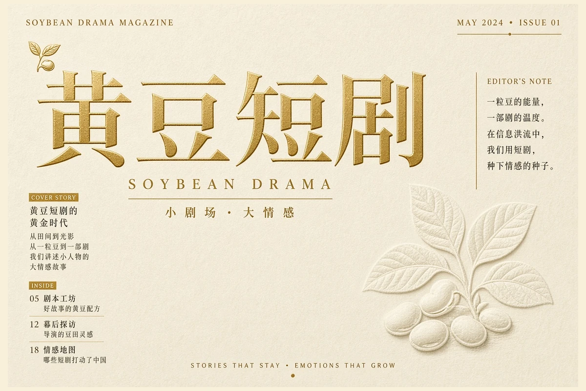 关于黄豆短剧主题插画